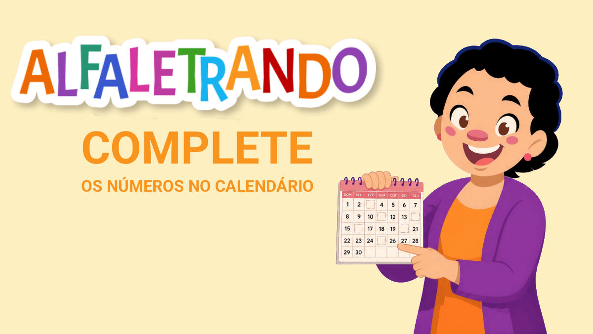 Complete os números no calendário